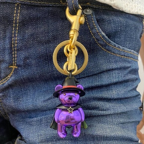 COACH Halloween Costume Bear Witch Keychain Bag Charm NWT - Picture 5 of 8
